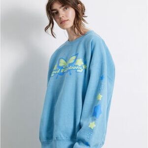 Golden Hour Good Vibrations Crew Neck Oversized Sweatshirt